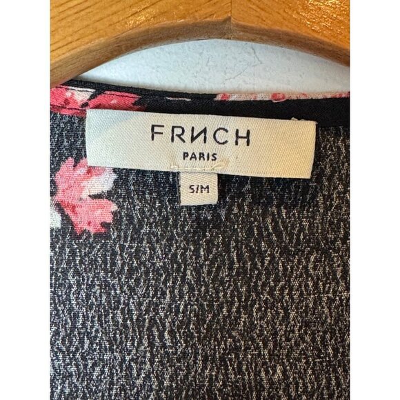 FRNCH Paris Dress Women Small Black Red Floral Print Fit And Flare Mini Boho - Picture 9 of 11